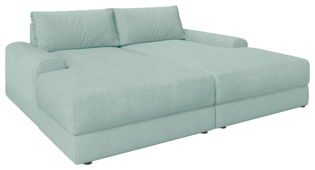 BIGSOFA Cord Salbeigrün  - Salbeigrün/Schwarz, MODERN, Kunststoff/Textil (234/93/190cm) - Carryhome