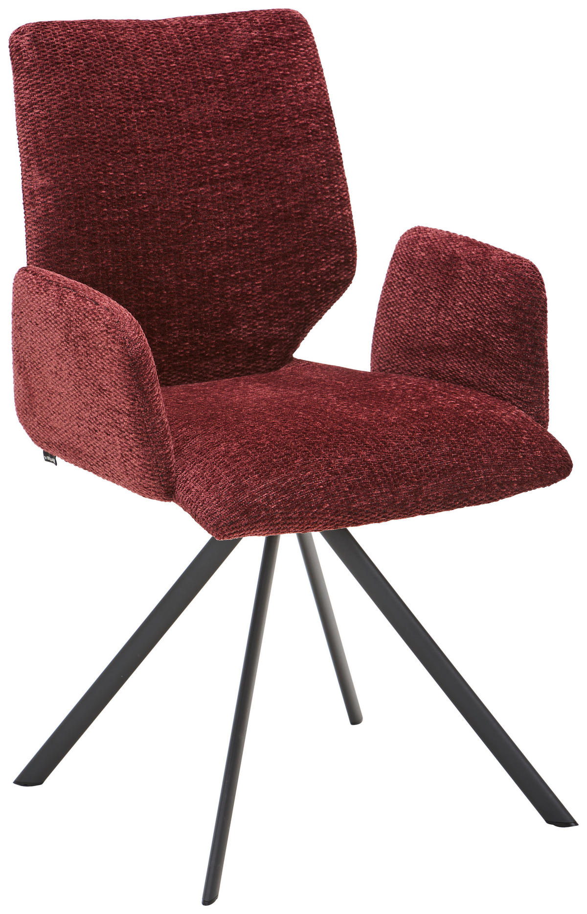 ARMLEHNSTUHL  in Stahl Struktur  - Bordeaux/Anthrazit, Design, Textil/Metall (55/92/64cm) - Venjakob