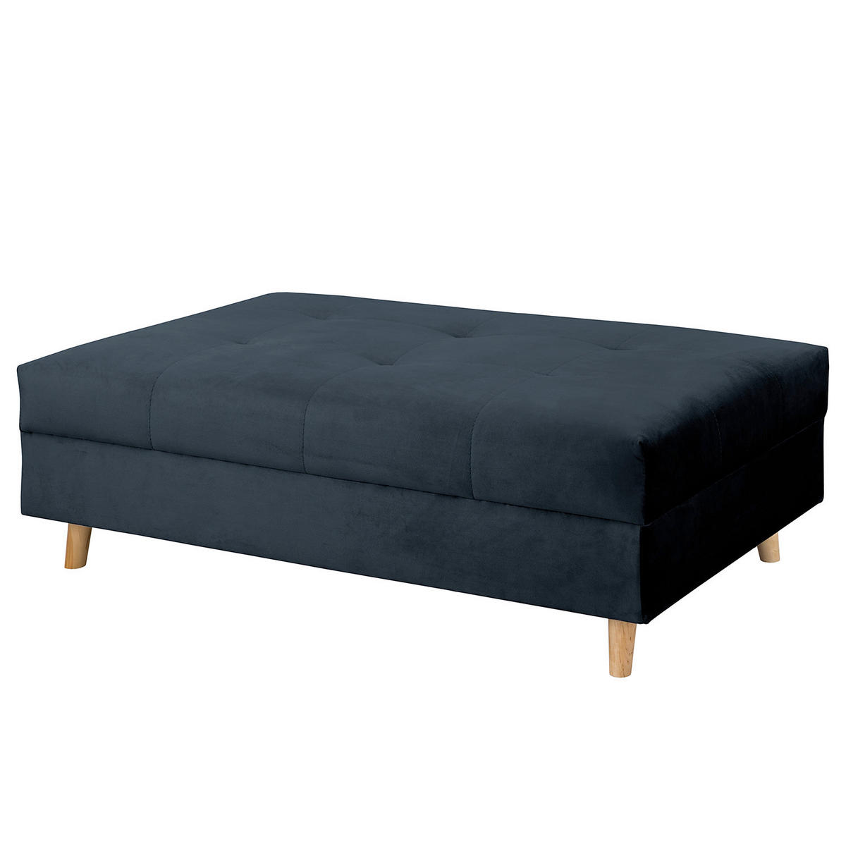 ECKSOFA inkl. Hocker Ariella in Samt Dunkelblau  231/161 cm  - Naturfarben/Dunkelblau, Design, Holz/Textil (231/161cm) - Livetastic