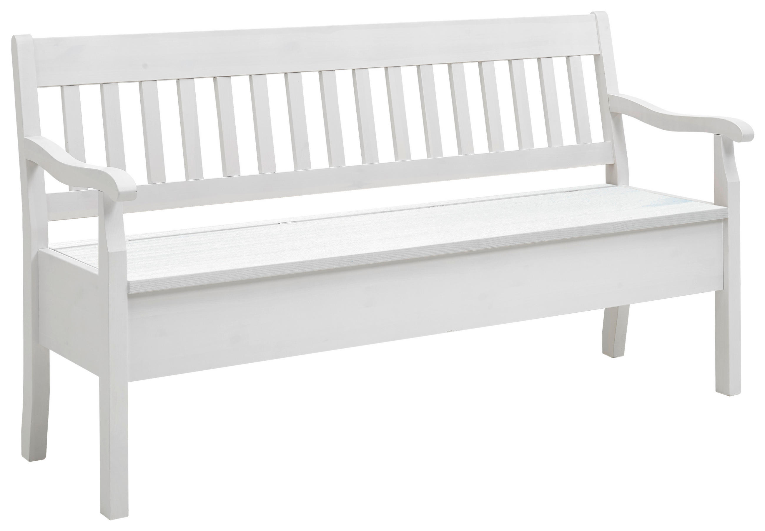 SITZBANK 169/93/58 cm Weiß Kiefer massiv - Weiß, ROMANTIK / LANDHAUS, Holz (169/93/58cm) - Boxxx