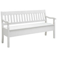 SITZBANK 169/93/58 cm Weiß Kiefer massiv  - Weiß, ROMANTIK / LANDHAUS, Holz (169/93/58cm) - Boxxx