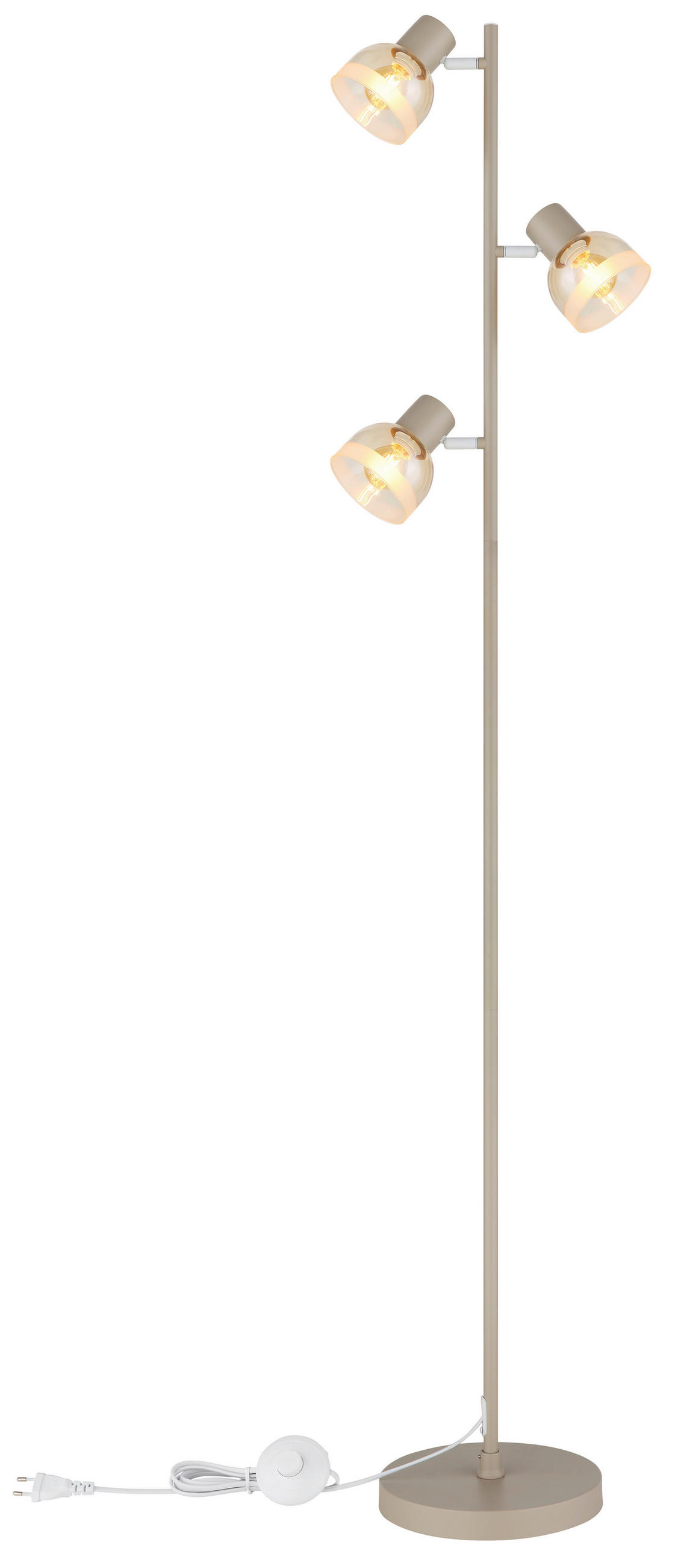 STEHLEUCHTE Kairo 25/23/154 cm  - Sandfarben/Schwarz, Design, Glas/Kunststoff (25/23/154cm) - Globo