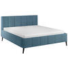 POLSTERBETT 180/200 cm  in Hellblau  - Schwarz/Naturfarben, Trend, Holz/Textil (180/200cm) - home24