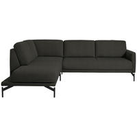 ECKSOFA in Flachgewebe Anthrazit  - Anthrazit, Design, Textil/Metall (230/254cm) - Johann Jakob