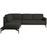 ECKSOFA in Flachgewebe Anthrazit  230/254 cm  - Anthrazit, Design, Textil/Metall (230/254cm) - Johann Jakob