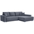 ECKSOFA in Samt Grau  - Silberfarben/Grau, Design, Holz/Textil (293/195cm) - Cantus