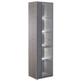 VITRINE  in furniert Eiche Schwarz, Eichefarben - Eichefarben/Anthrazit, Design, Glas/Holz (50/190/37cm) - Novel