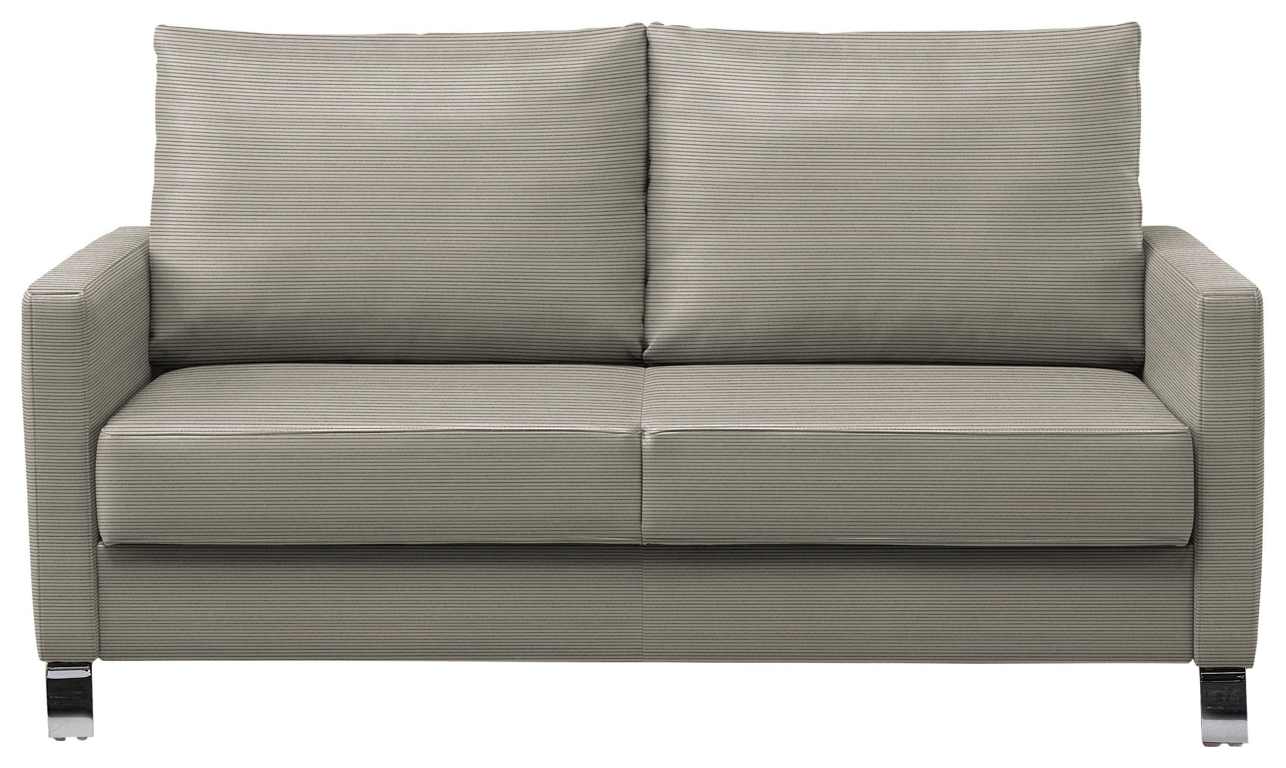SCHLAFSOFA Feincord Schlammfarben  - Chromfarben/Schlammfarben, Design, Textil/Metall (140/90/95cm) - Bali