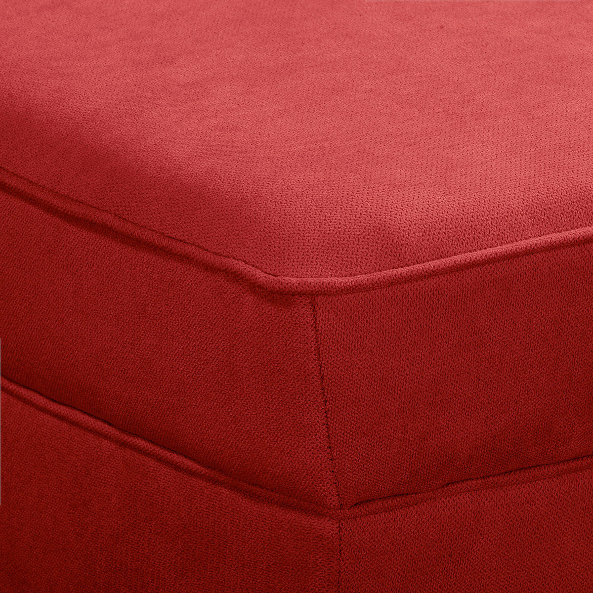 RÉCAMIERE Pako in Mikrofaser Rot  - Rot/Braun, Design, Holz/Textil (185/93/75cm) - Livetastic
