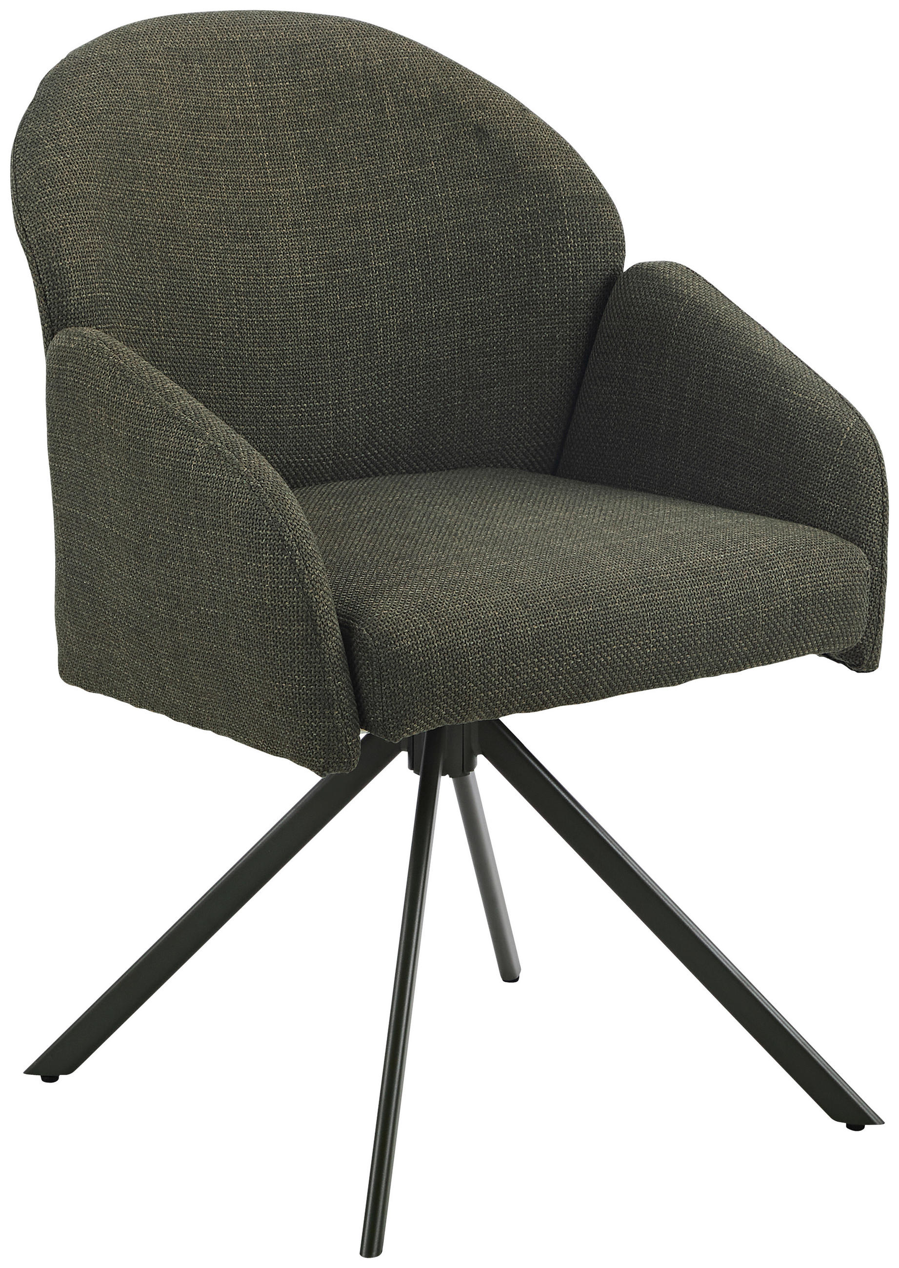 Armlehnstuhl Holly drehbar Webstoff Moosgrün, B: 56,5 cm