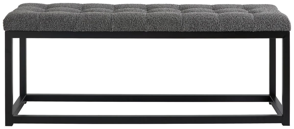 TABURETOVÁ LAVICE, kov, textil, kompozitní dřevo, 120/45/42 cm - šedá/černá, Design, kov/kompozitní dřevo (120/45/42cm) - MID.YOU