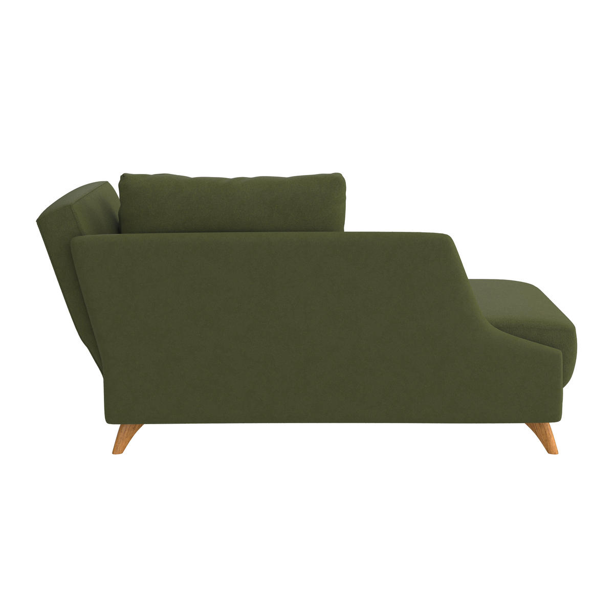 RÉCAMIERE in Flachgewebe Dunkelgrün  - Dunkelgrün/Eichefarben, Modern, Holz/Textil (205/74-87/94cm) - Bali