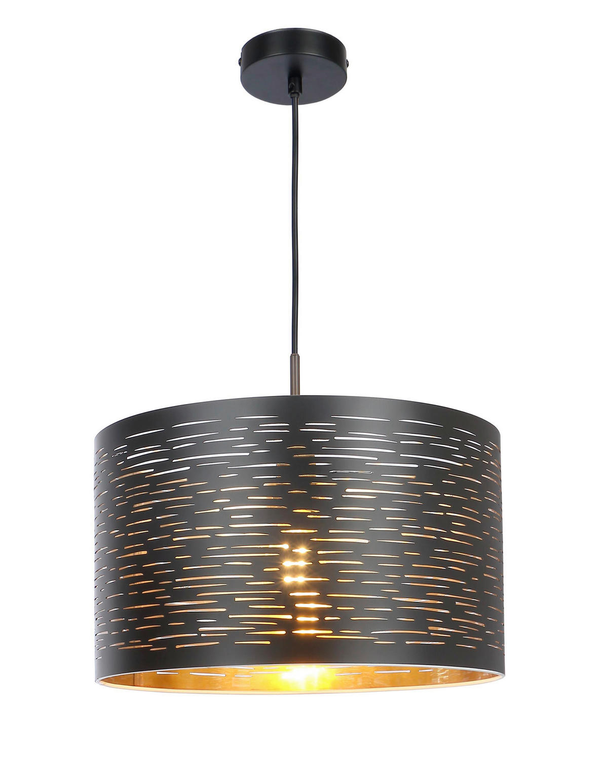 ZÁVĚSNÉ SVÍTIDLO, 38/120 cm  - černá/barvy zlata, Design, kov/plast (38/120cm) - Globo