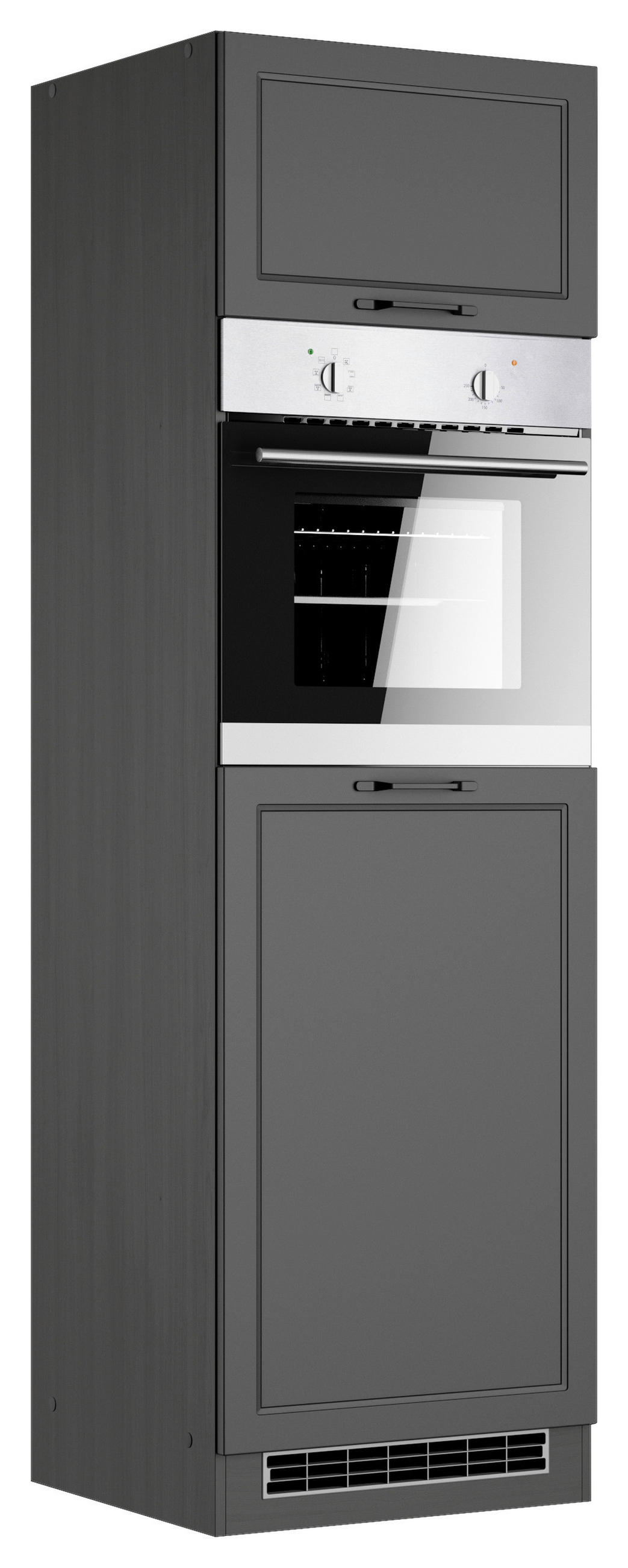 GERÄTEUMBAUSCHRANK 60/200/60 cm  in Grau  - Schwarz/Grau, LIFESTYLE, Holzwerkstoff/Metall (60/200/60cm) - Held