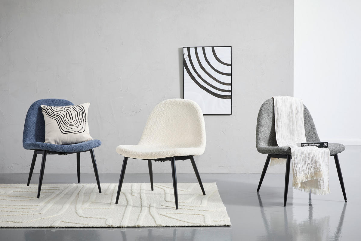 KŘESLO, dřevo, kov, textil, modrá, černá - modrá/černá, Design, kov/dřevo (63/82/74cm) - Livetastic