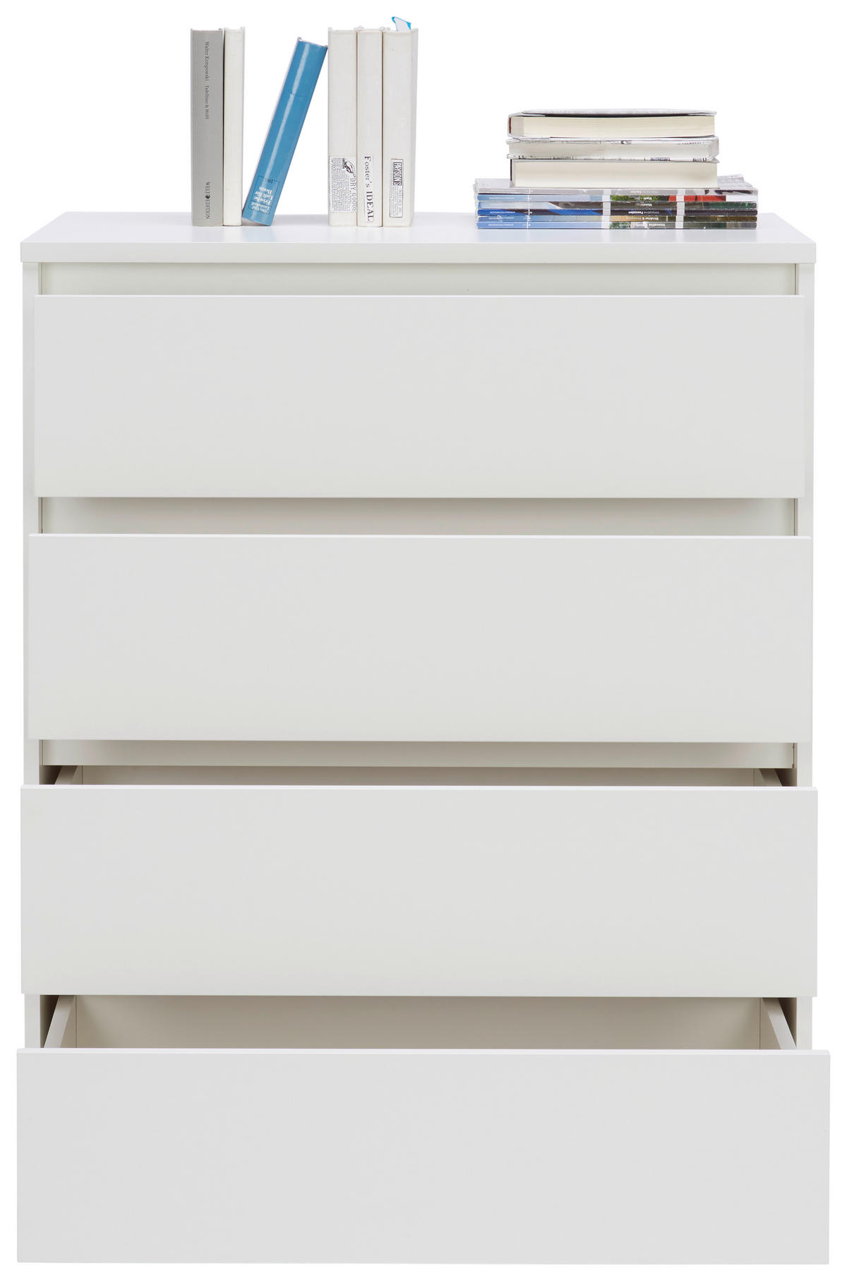 KOMODA  80/103/48 cm  bela  - bela/srebrna, Dizajnerski, pločasti materijal/plastika (80/103/48cm) - Carryhome
