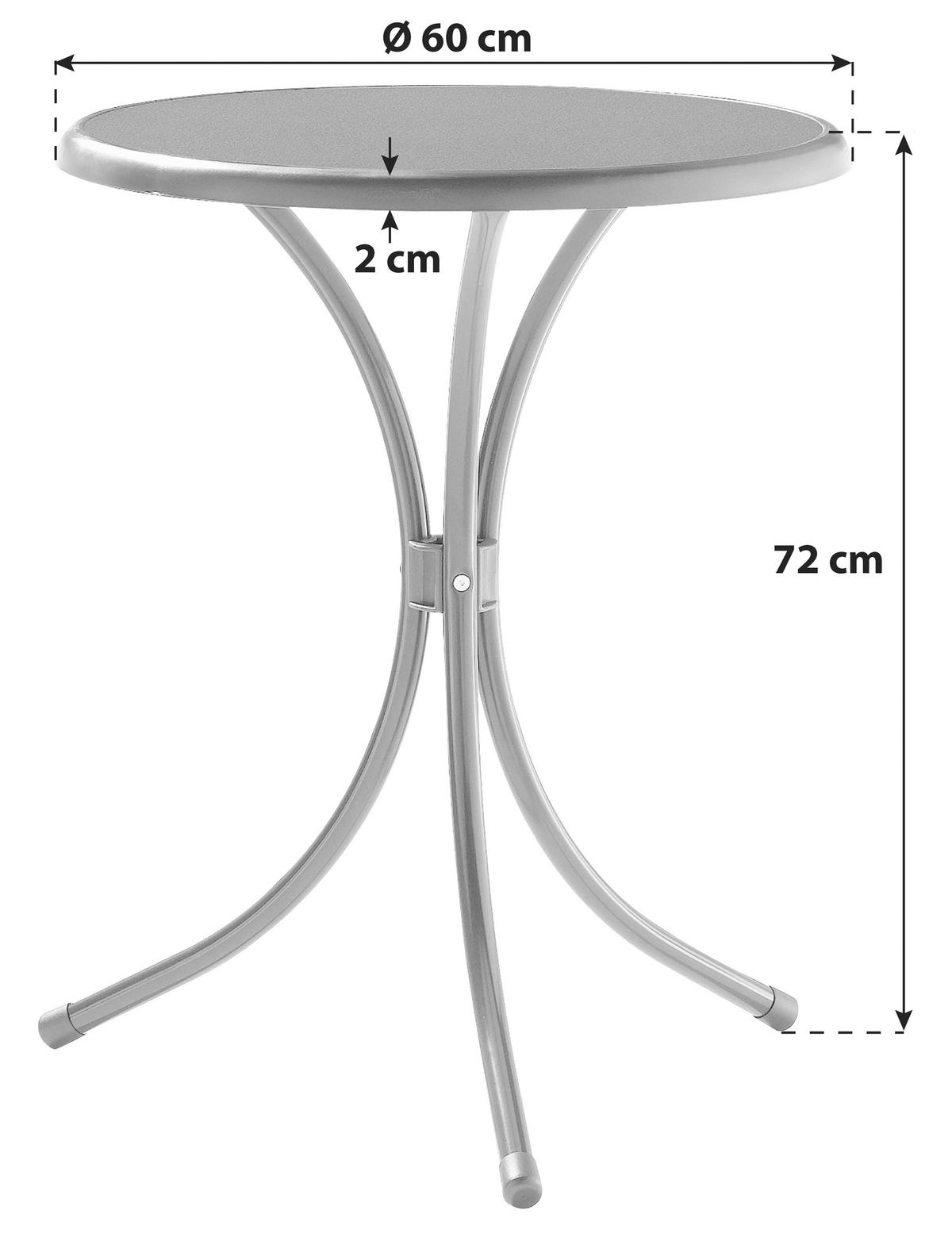 GARTENTISCH Holzwerkstoff Grau rund  - Grau, MODERN, Holzwerkstoff/Metall (60/60/72cm) - Sieger