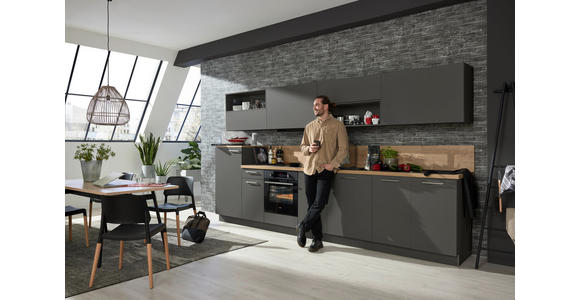 EINBAUKÜCHE - Graphitfarben, Design, Holzwerkstoff - Dieter Knoll