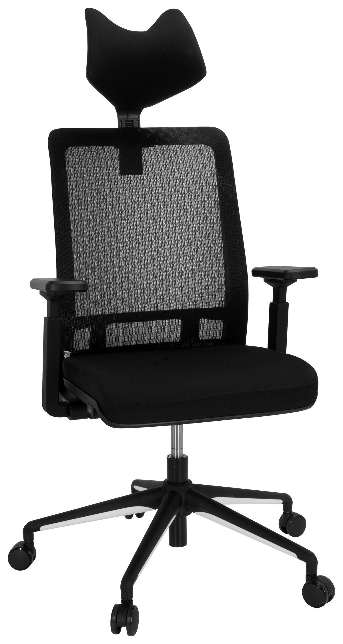 DREHSTUHL  in Netzbespannung, Flachgewebe Schwarz  - Schwarz, MODERN, Kunststoff/Textil (62/146/63cm) - MID.YOU