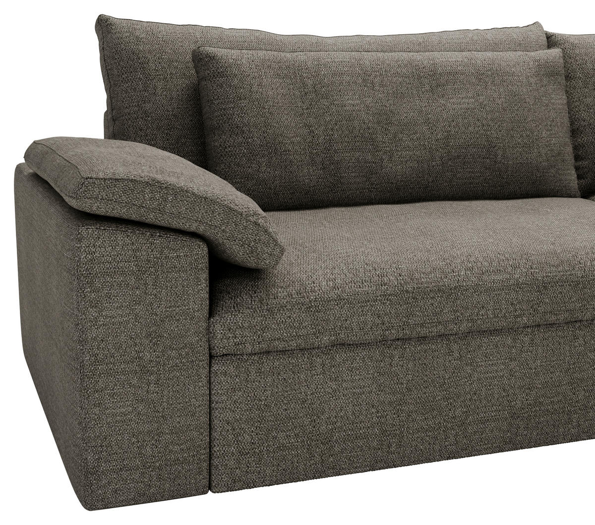 ECKSOFA  in Webstoff Graubraun  306/198 cm  - Graubraun/Schwarz, MODERN, Kunststoff/Textil (306/198cm) - Carryhome
