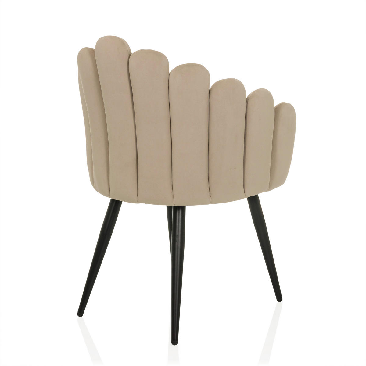 STOL MED ARMSTÖD sammet  - beige/svart, Modern, metall/textil (63/84/56cm) - MID.YOU