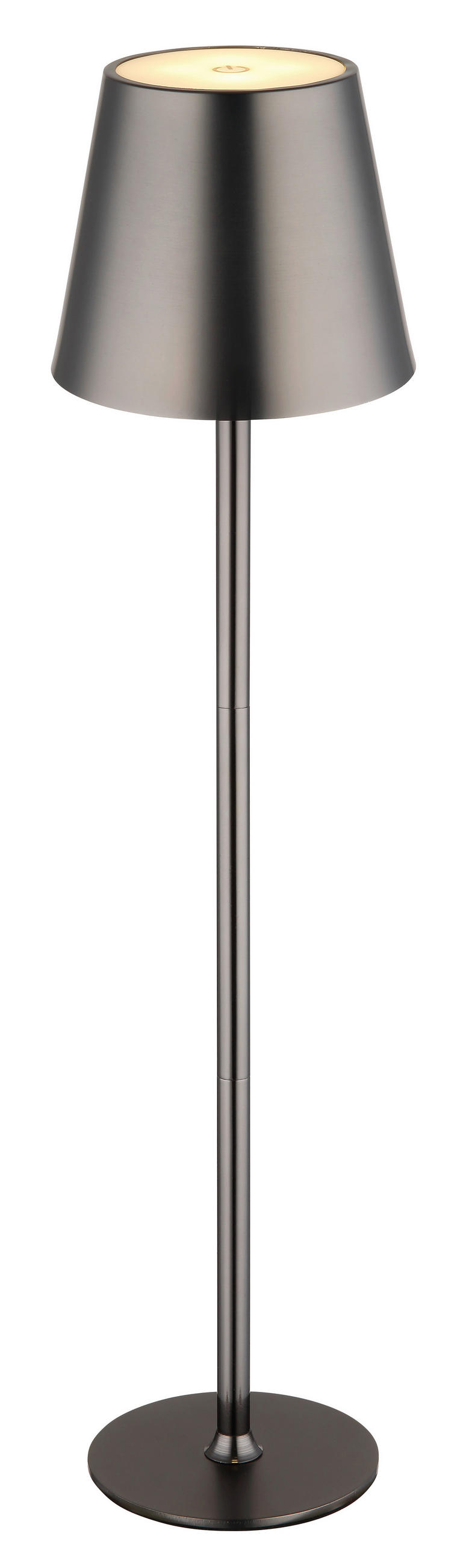 AKKU-TISCHLEUCHTE - Weiss/Schwarzchrom, Konventionell, Kunststoff/Metall (11,2/47cm) - Globo