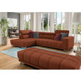 ECKSOFA in Chenille Terracotta  - Chromfarben/Terracotta, Design, Textil (207/301cm) - Xora