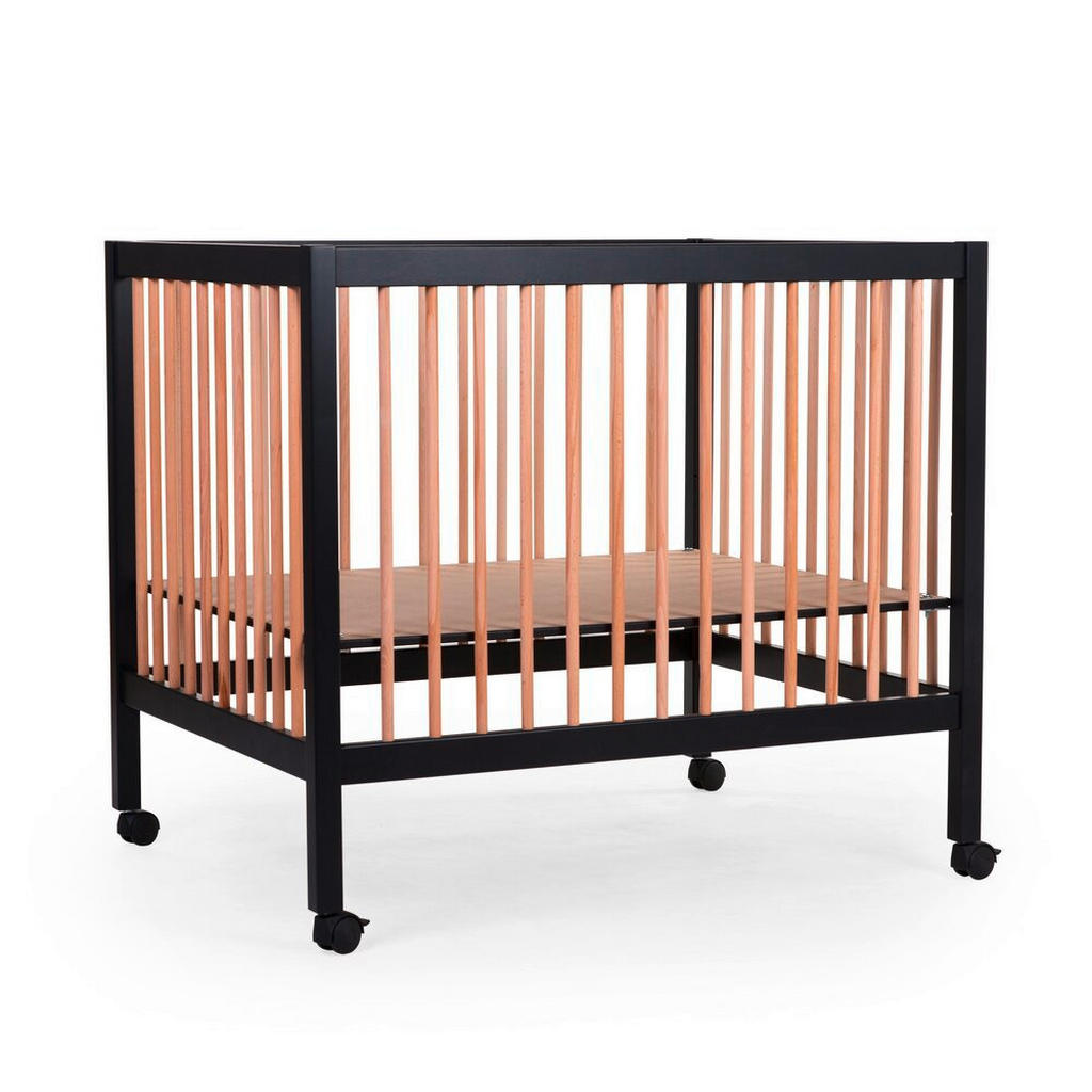 Thumbnail - Childhome Laufgitter Playpen 97 2023, Natur, Schwarz, Holz, Buche, teilmassiv, 78x82x98 cm, EN 71, Made in Europe, höhen...