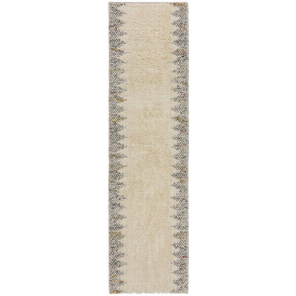 HANDWEBTEPPICH 60/230 cm MINERALS BORDER Schwarz, Weiß  - Schwarz/Weiß, KONVENTIONELL, Textil (60/230cm)