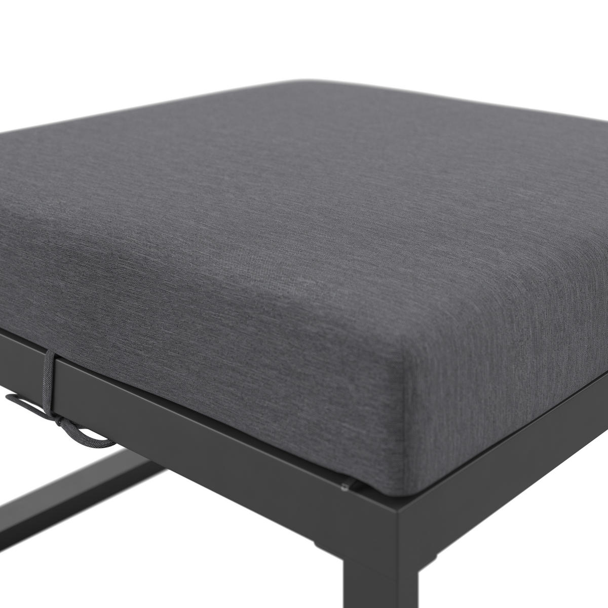 LOUNGEGARNITUR 3-teilig   Akazie Stahl  - Weiß/Grau, MODERN, Holz/Textil - Beldano