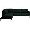 ECKSOFA in Flachgewebe, Struktur Dunkelgrün  230/254 cm  - Dunkelgrün/Anthrazit, Design, Textil/Metall (230/254cm) - Johann Jakob