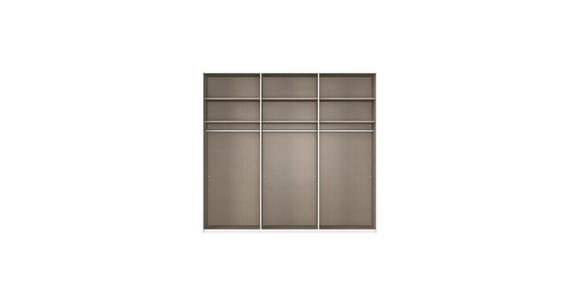 SCHWEBETÜRENSCHRANK  in Weiß  - Alufarben/Weiß, Basics, Holzwerkstoff/Metall (242/223/68cm) - Novel