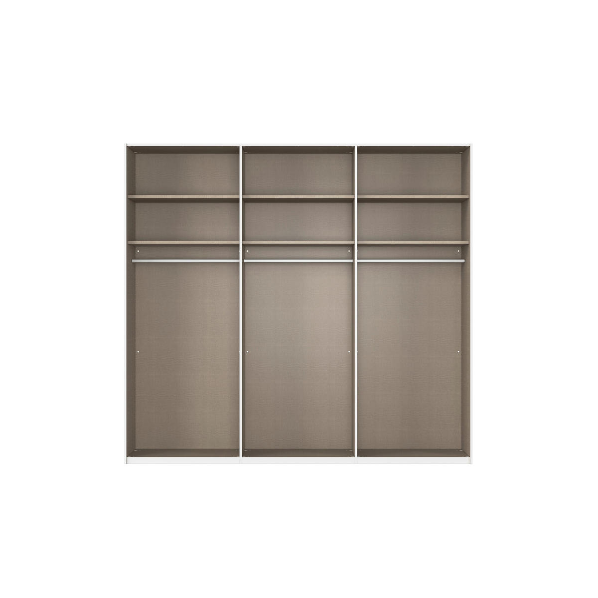 SCHWEBETÜRENSCHRANK 242/223/68 cm 3-türig Weiß  - Alufarben/Weiß, Basics, Glas/Holzwerkstoff (242/223/68cm) - Novel