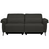 3-SITZER-SOFA Echtleder Mokka  - Schwarz/Mokka, Design, Leder/Metall (210/79/104cm) - Belluti