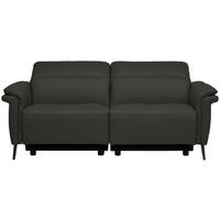3-SITZER-SOFA Echtleder Mokka  - Schwarz/Mokka, Design, Leder/Metall (210/79/104cm) - Belluti
