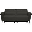 3-SITZER-SOFA  in Echtleder Mokka   - Schwarz/Mokka, Design, Leder/Metall (210/79/104cm) - Belluti