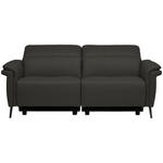3-SITZER-SOFA  in Echtleder Mokka   - Schwarz/Mokka, Design, Leder/Metall (210/79/104cm) - Belluti