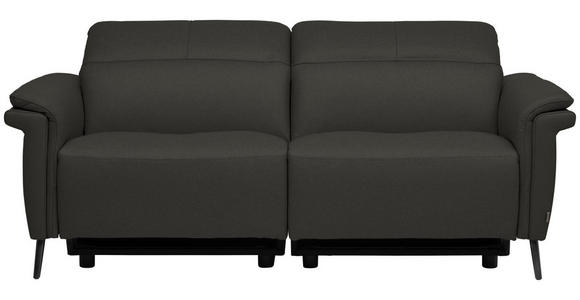 3-SITZER-SOFA  in Echtleder Mokka   - Schwarz/Mokka, Design, Leder/Metall (210/79/104cm) - Belluti