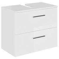 WASCHBECKENUNTERSCHRANK 60/49,8/33,3 cm  - Chromfarben/Weiß Hochglanz, KONVENTIONELL, Holzwerkstoff/Metall (60/49,8/33,3cm) - Sadena