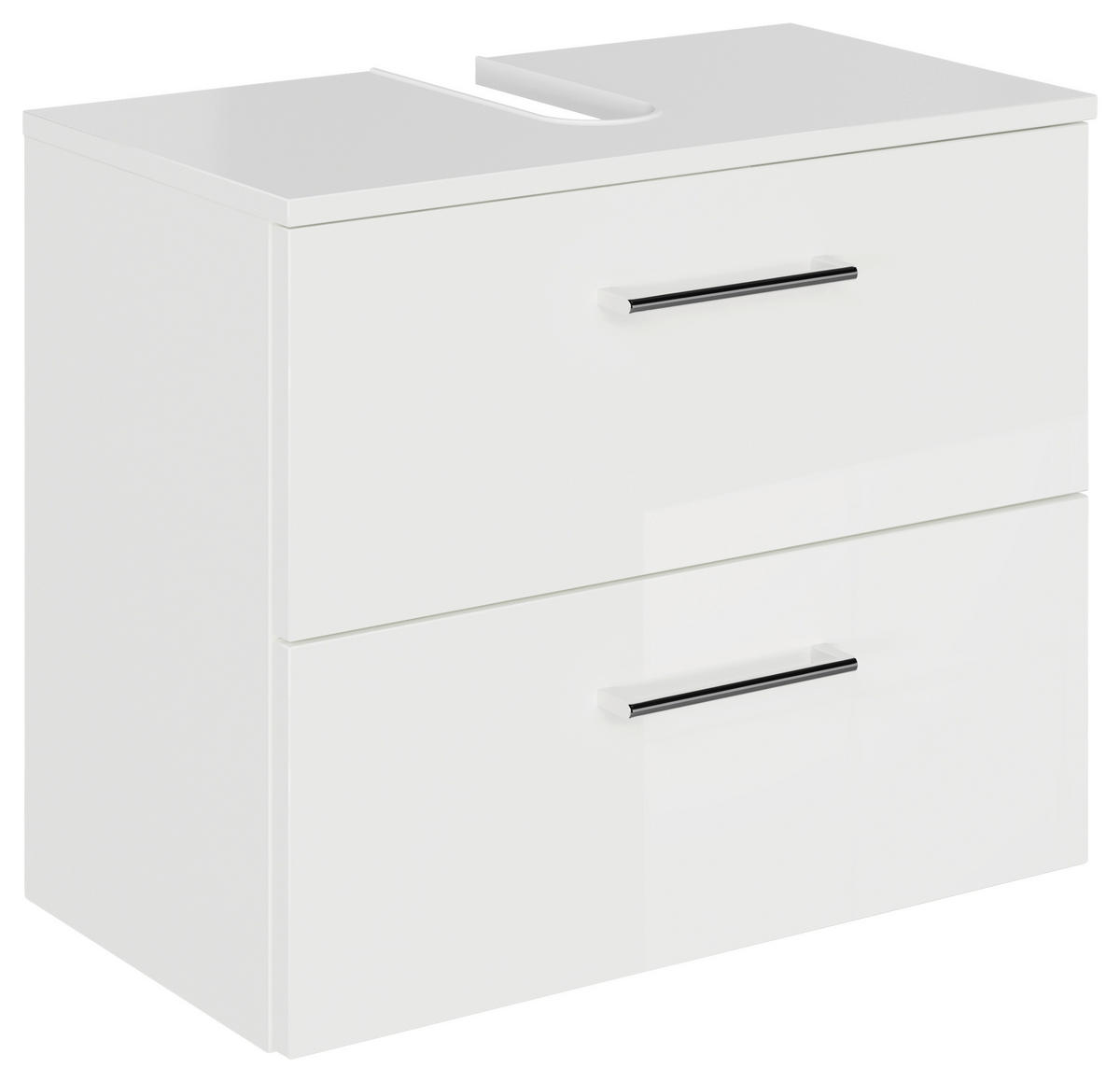 WASCHBECKENUNTERSCHRANK 60/49,8/33,3 cm  - Chromfarben/Weiß Hochglanz, KONVENTIONELL, Holzwerkstoff/Metall (60/49,8/33,3cm) - Sadena