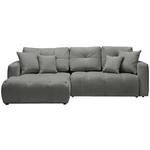ECKSOFA  in Chenille Dunkelgrau  - Dunkelgrau/Schwarz, MODERN, Kunststoff/Textil (172/276cm) - Hom`in