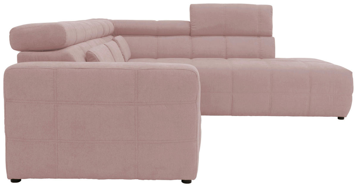 ECKSOFA Rosa Mikrofaser  - Schwarz/Rosa, Design, Kunststoff/Textil (275/228cm) - MID.YOU
