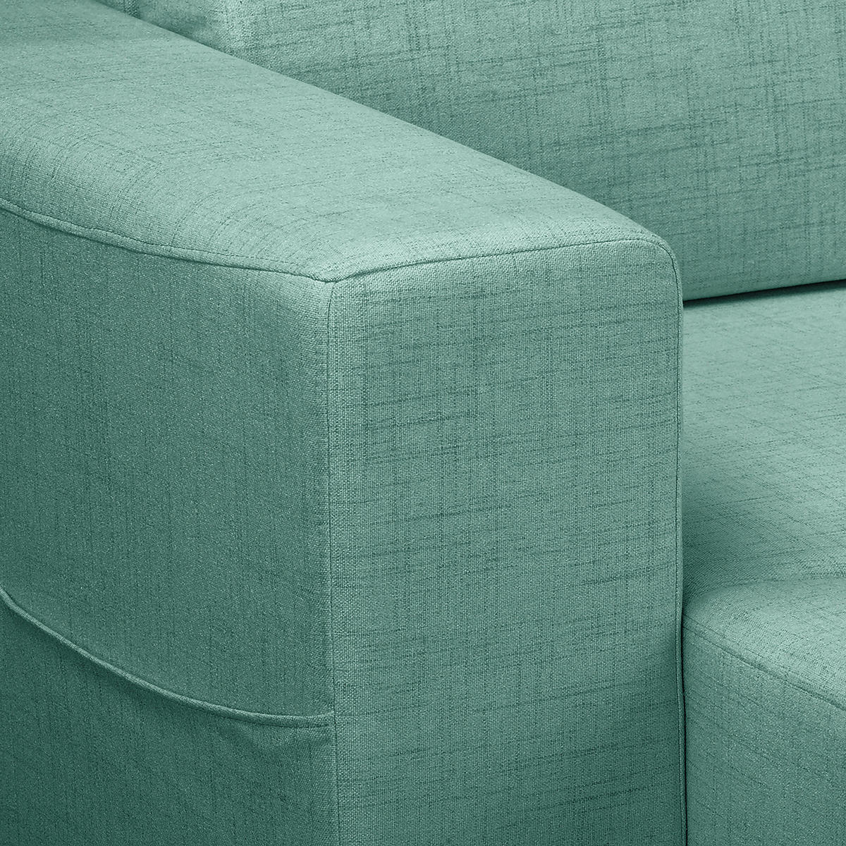 ECKSOFA in Textilgeflecht Mintgrün  - Wengefarben/Mintgrün, Design, Holz/Textil (257/174cm) - Livetastic