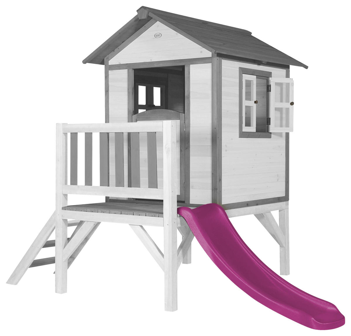 SPIELHAUS 240/189/167 cm  - Weiss/Lila, Konventionell, Holz/Kunststoff (240/189/167cm)