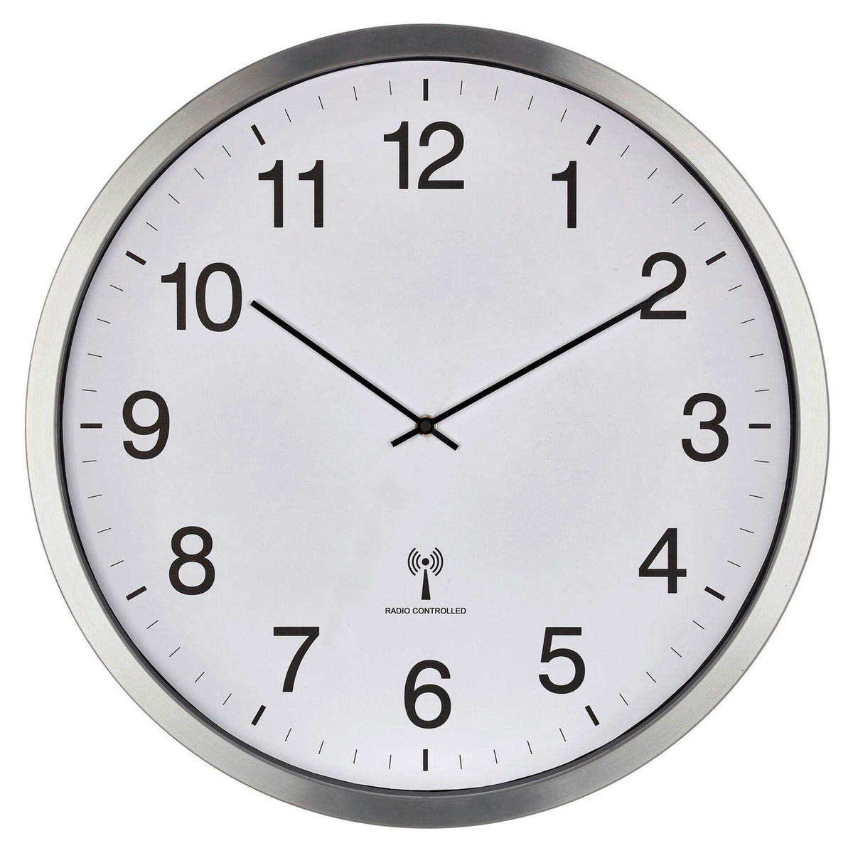 WANDUHR  Weiß, Alufarben  - Alufarben/Weiß, Basics, Metall (50,8/6,5/50,8cm)