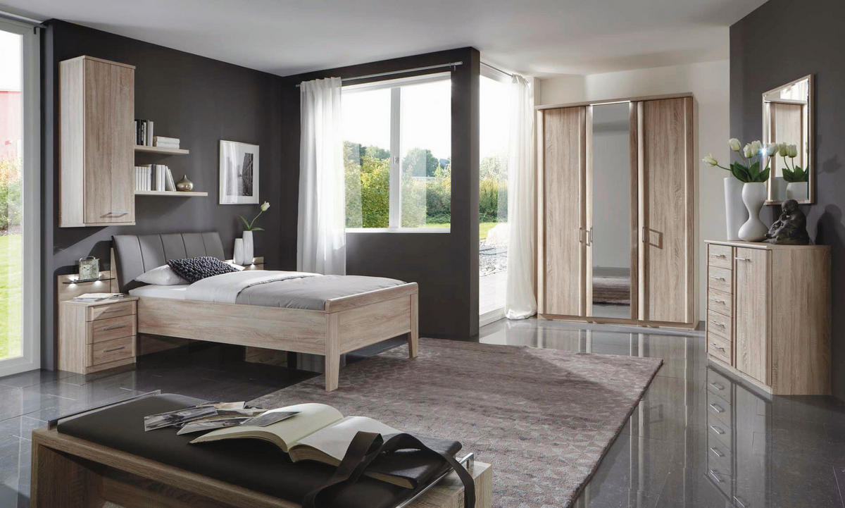 EINZELZIMMER 90/200 cm  in Braun, Eichefarben  - Eichefarben/Braun, KONVENTIONELL, Holzwerkstoff/Textil (90/200cm) - Venda