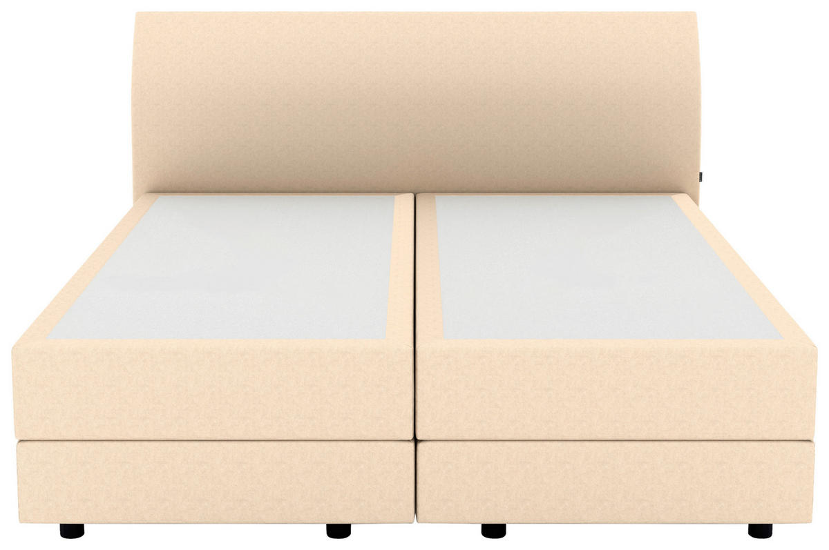 BOXSPRINGBETT 180/200 cm  in Beige  - Beige/Schwarz, KONVENTIONELL, Kunststoff/Textil (180/200cm) - Musterring
