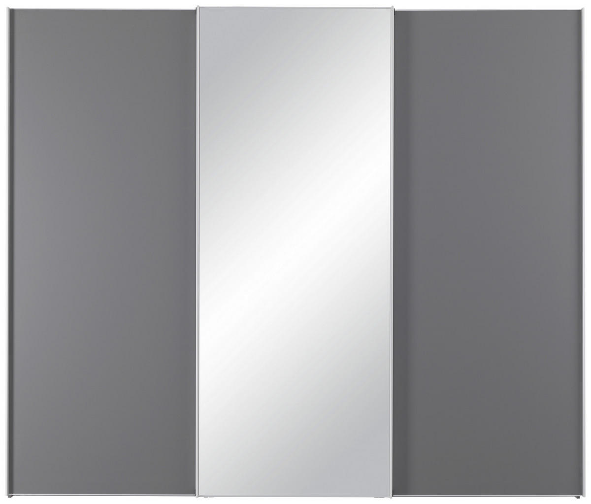 SCHWEBETÜRENSCHRANK in Dunkelgrau  - Dunkelgrau/Alufarben, Konventionell, Glas/Holzwerkstoff (249/240/68cm) - Moderano