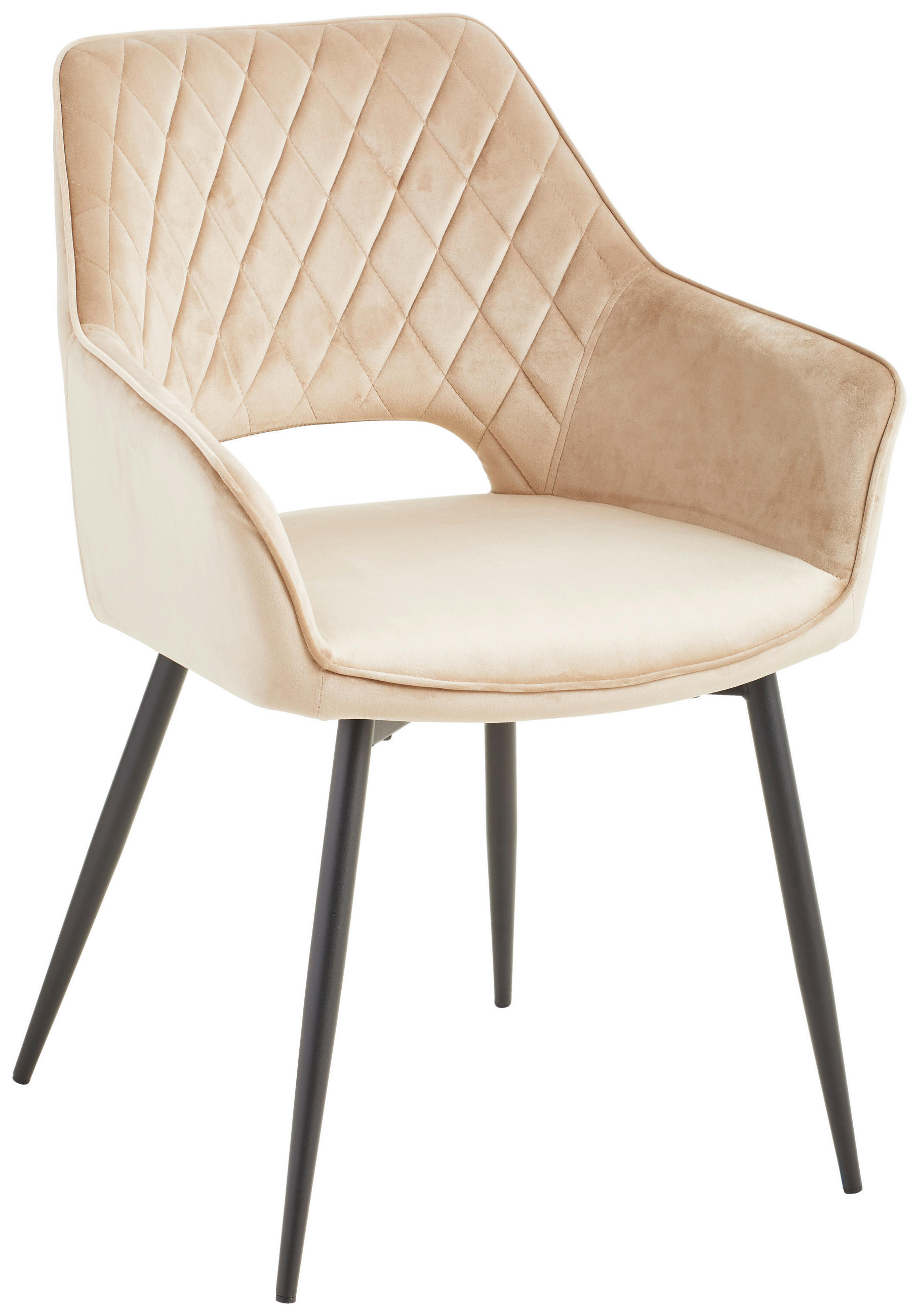 ARMLEHNSTUHL  in Eisen Samt  - Taupe/Beige, KONVENTIONELL, Holz/Textil (56/80,5/56cm) - MID.YOU