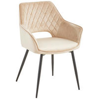 ARMLEHNSTUHL  in Eisen Samt  - Taupe/Beige, KONVENTIONELL, Holz/Textil (56/80,5/56cm) - MID.YOU